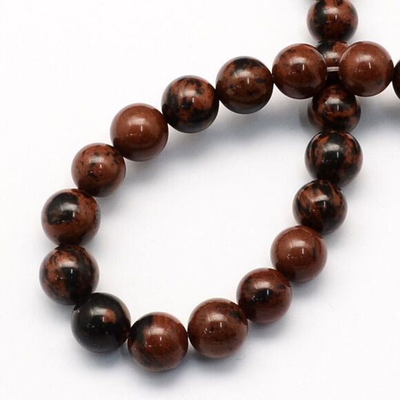 6.5MM Mahogany Obsidian Beads-ONE Gemstone Bead Strand-Jewelry Making Crafts NWT - Picture 1 of 1